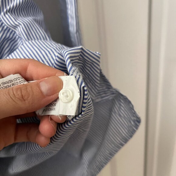 Zara Embroidered Striped Collar Shirt - Picture 4 of 5